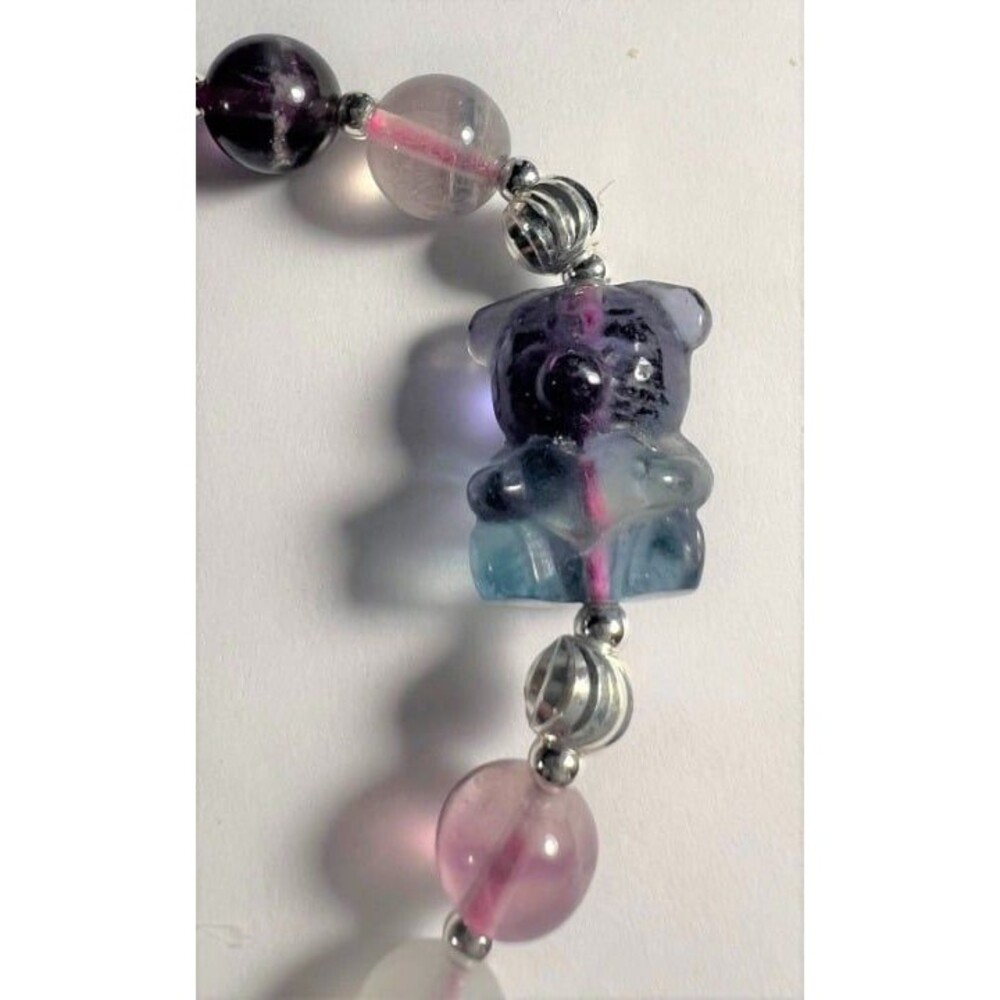 Fluorite Teddy Bear Bracelet - Stretch - Picture 2 of 4